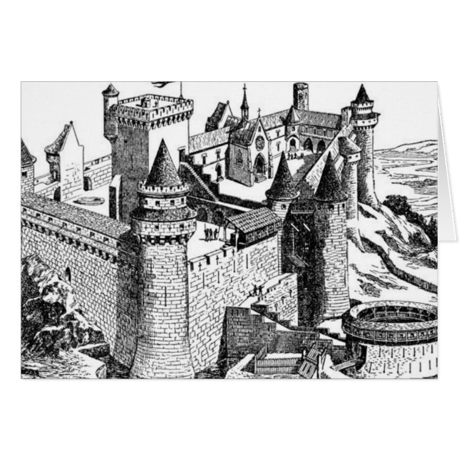Mediaeval Castle Greeting/Note Card (Front Horizontal)