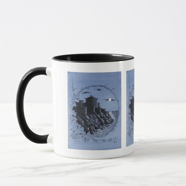 Mediaeval Castle in Blue Mug (Left)