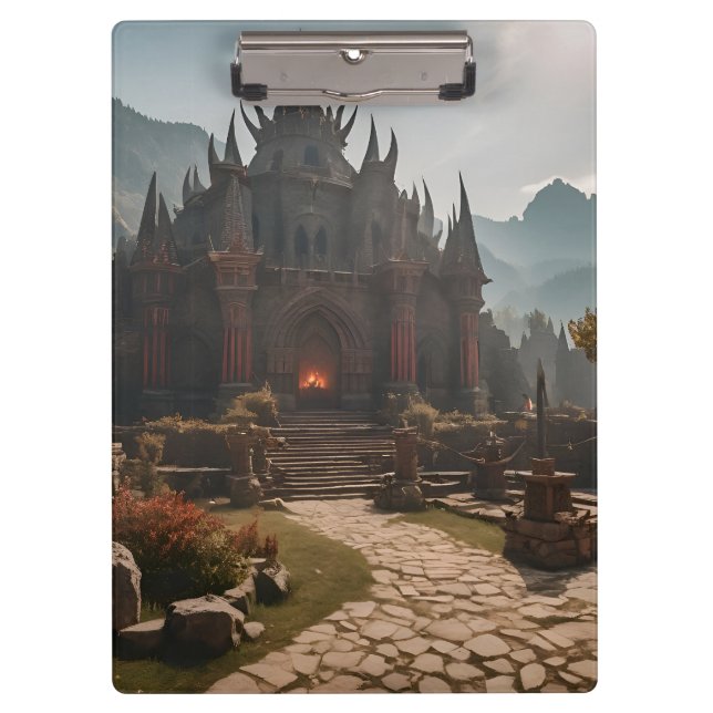 Mediaeval Castle Mountain Landscape Clipboard (Front)