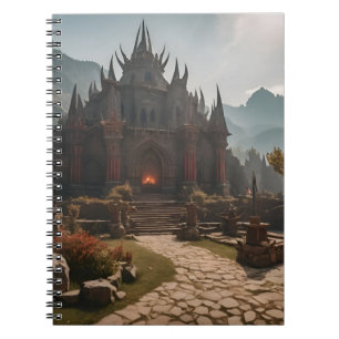 Mediaeval Castle Mountain Landscape Notebook