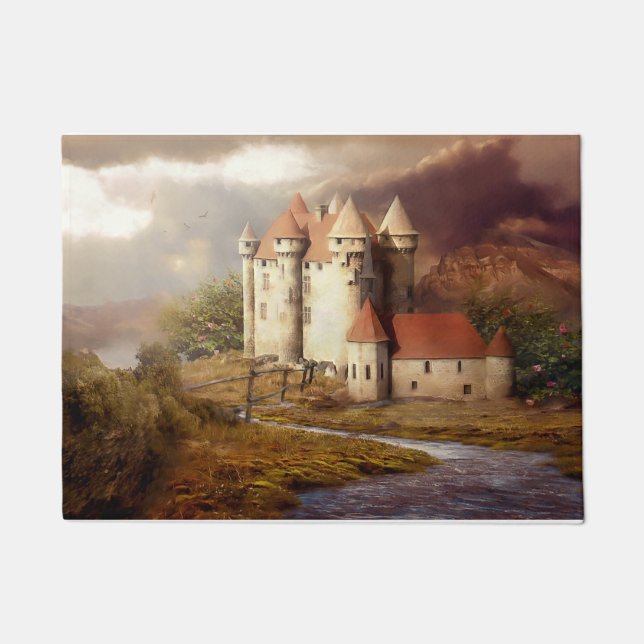 Mediaeval Castle River Run Floor Mat (Front)