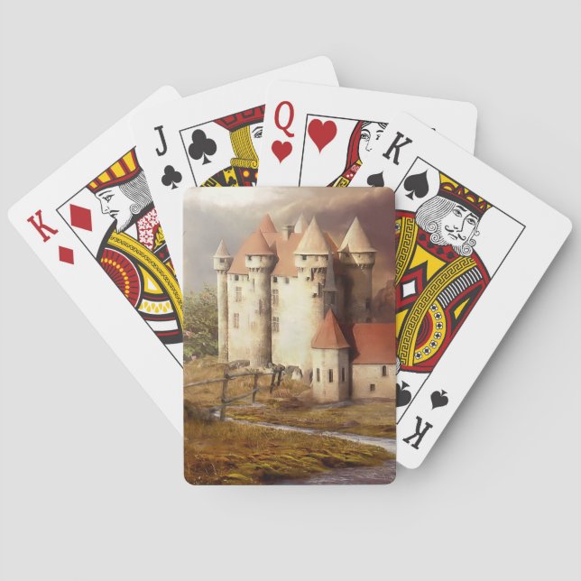 Mediaeval Castle River Run Playing Cards (Back)