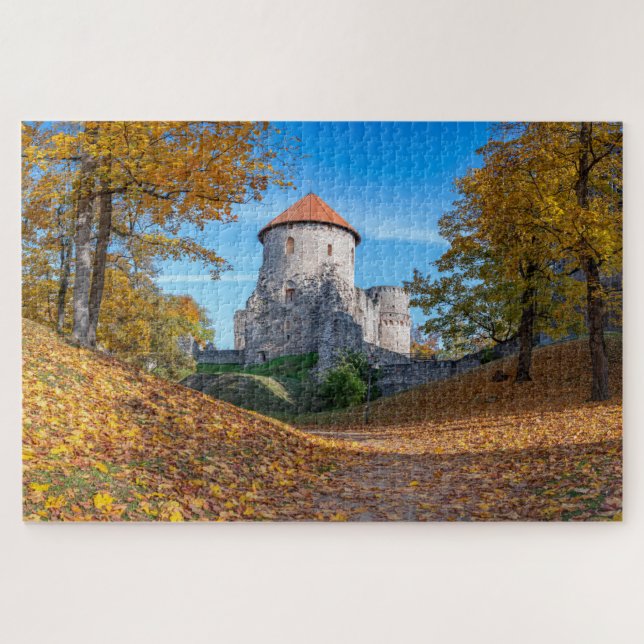 Mediaeval castle surrounded by forest jigsaw puzzl puzzle (Horizontal)