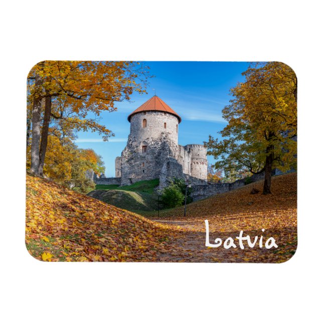 Mediaeval castle surrounded by forest magnet (Horizontal)