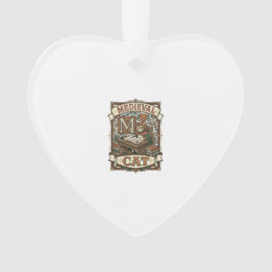 Mediaeval Cat Cat Mediaeval Manuscript Vintage Ornament