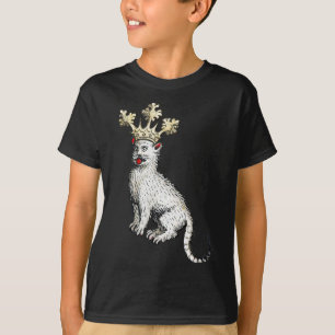 Mediaeval Cat King Antique Middle Ages Germany  T-Shirt