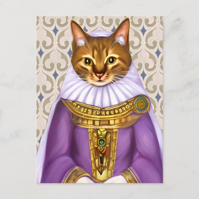 Mediaeval Cat Maiden Postcard (Front)