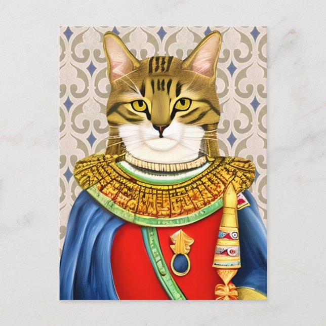 Mediaeval Cat Prince Postcard (Front)