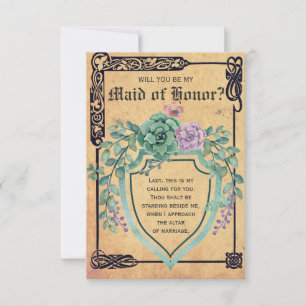 Mediaeval Celtic Flower Will you be my Bridesmaid? Invitation