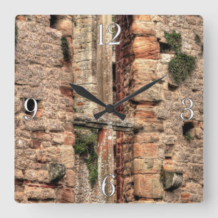 Mediaeval Chepstow Castle Ancient Window UK Square Wall Clock