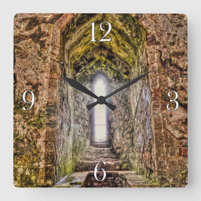 Mediaeval Chepstow Castle Monmouthshire, Wales, UK Square Wall Clock (Front)