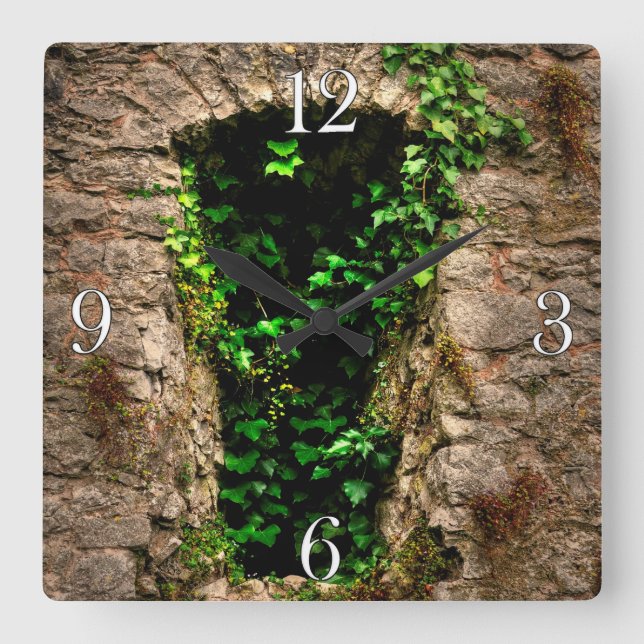 Mediaeval Chepstow Castle Monmouthshire, Wales, UK Square Wall Clock (Front)