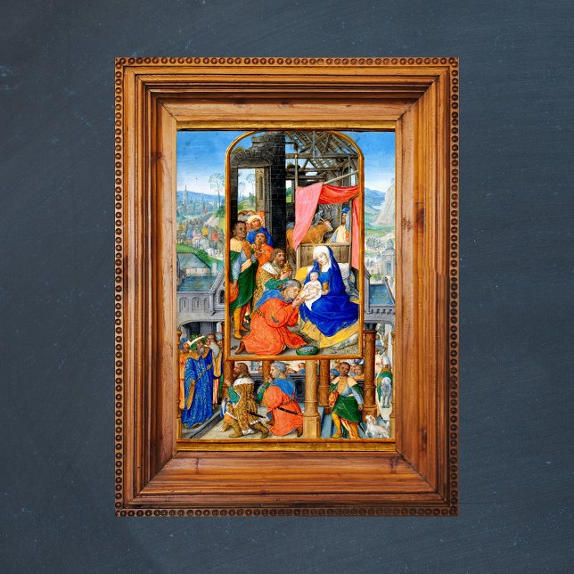 Mediaeval Christian Christmas Nativity Three Kings Poster (Religious Christian Catholic Chritmas Nativity Scene / Three Kings Day & Epiphany Feast Poster Zoom)