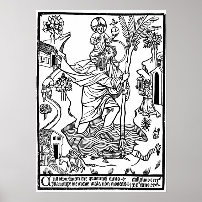 Mediaeval Christian Engraving Poster (Front)