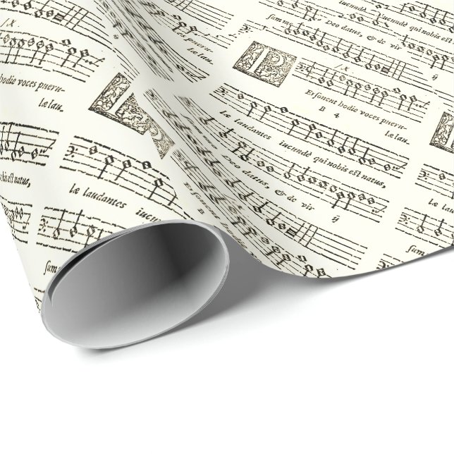 Mediaeval Christmas Carol Wrapping Paper (Roll Corner)