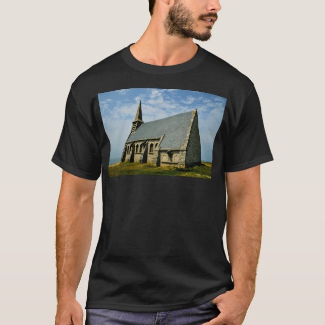 Mediaeval Church In France. Tretat T-Shirt (Front)