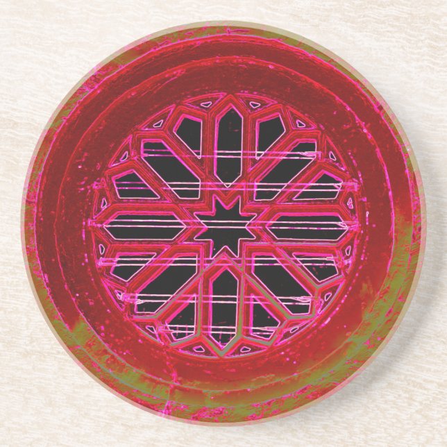 mediaeval church window coaster (Front)