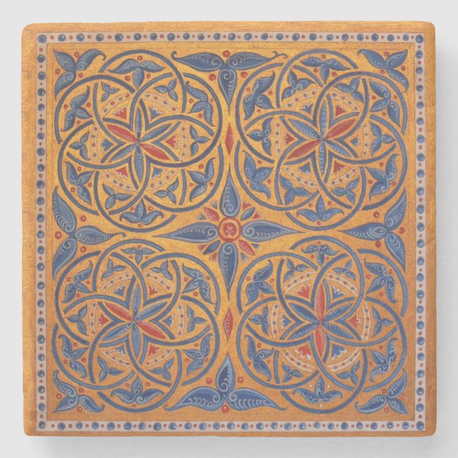 Mediaeval circles stone coaster (Front)