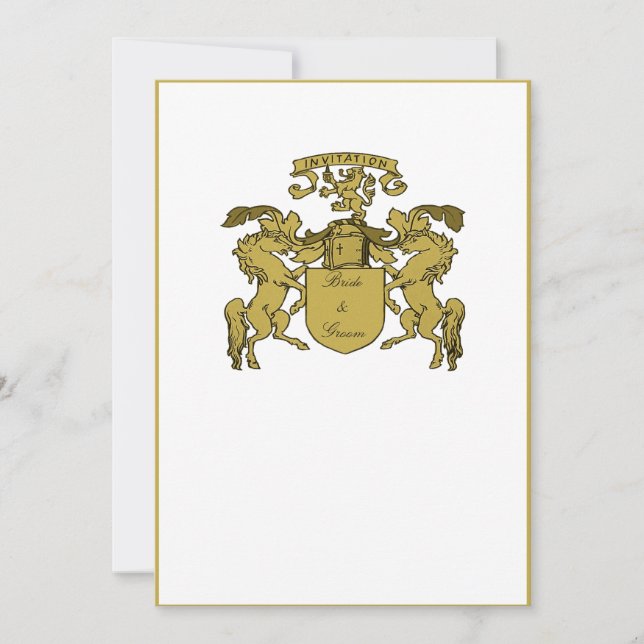 Mediaeval Coat Of Arms Wedding Invitations (Front)