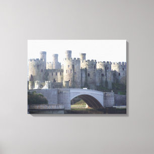 Mediaeval Conwy castle canvas Print