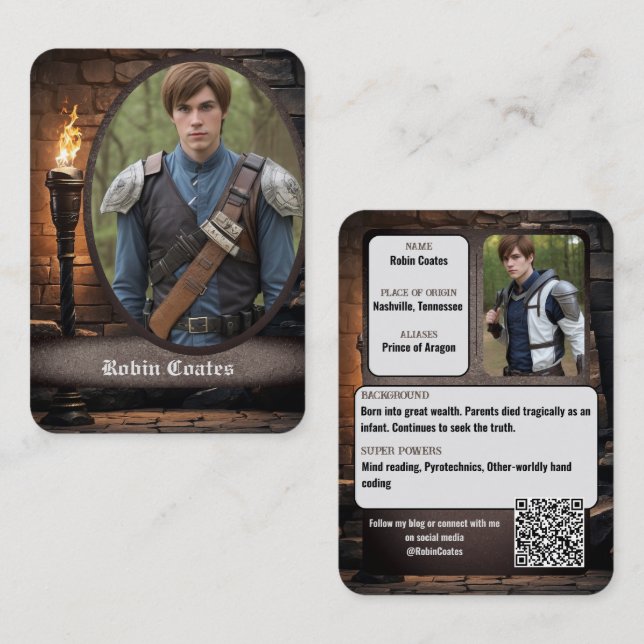 Mediaeval Coscard Cosplay Trading Cards | QR Code (Front/Back)