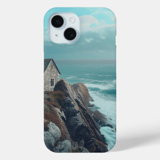 Mediaeval Cottage on a Cliff iPhone 15 Case