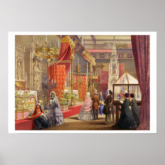 Mediaeval Court, designed by Pugin, plate 40 from Poster (Front)