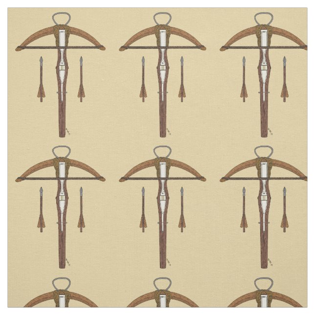 Mediaeval Crossbow with Bolts Fabric (Swatch)