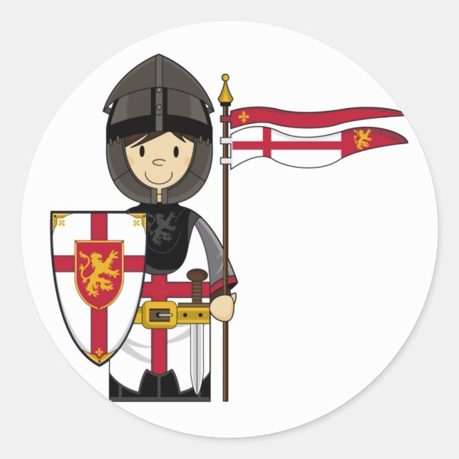 Mediaeval Crusader Knight Sticker (Front)