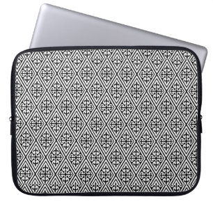 Mediaeval Damask Diamonds, black and white Laptop Sleeve
