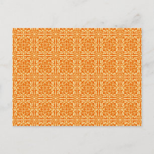 Mediaeval Damask Fleur-de-lis, mandarin orange Postcard