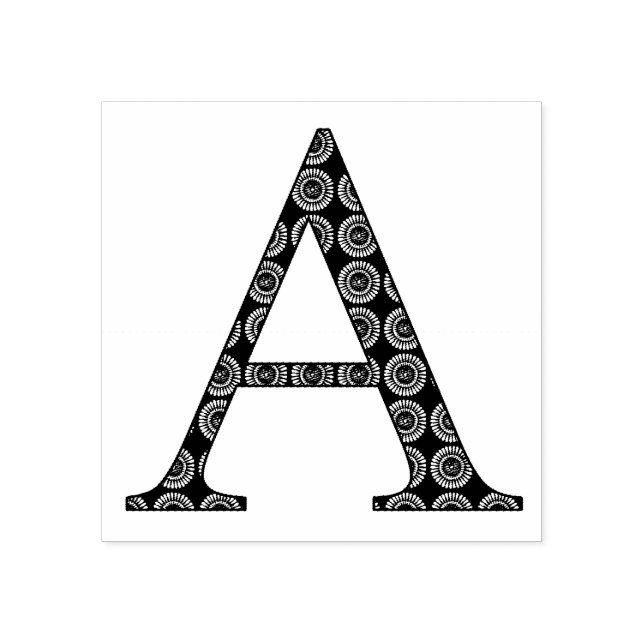 Mediaeval Damask Monogram Letter A Rubber Stamp (Imprint)