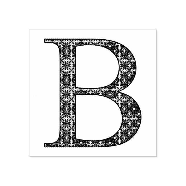Mediaeval Damask Monogram Letter B Rubber Stamp (Imprint)