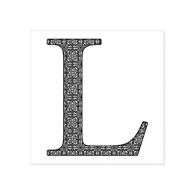 Mediaeval Damask Monogram Letter L Rubber Stamp (Imprint)