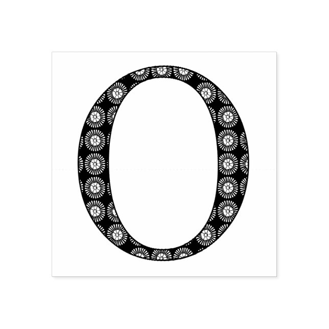 Mediaeval Damask Monogram Letter O Rubber Stamp (Imprint)