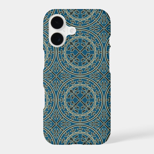 Mediaeval Dark Green Beige Wreath Leaves Romanesqu (Back)