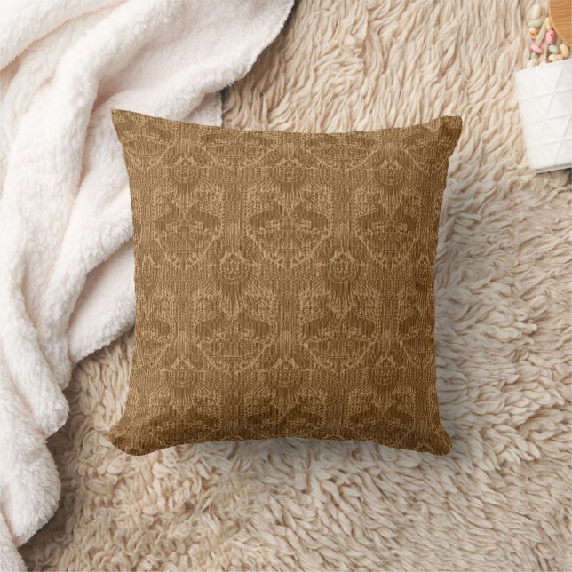 Mediaeval Deer and Hawks Damask Cushion (Blanket)