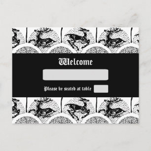 Mediaeval Deer and Trees,  place card postcard
