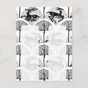 Mediaeval Deer and Trees, souvenir 2xbookmarks pos Postcard