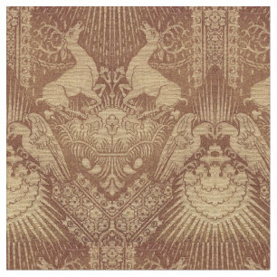 Mediaeval Deer Stags And Eagles Pattern Fabric