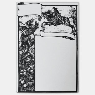 Mediaeval Dragon and Knight Post-it Notes