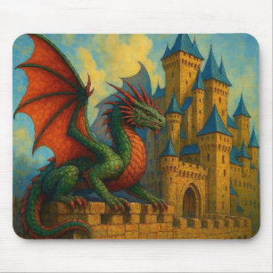 Mediaeval Dragon Castle Protector Mouse Pad
