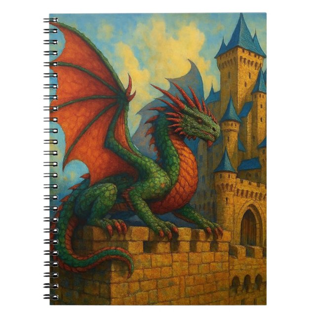 Mediaeval Dragon Castle Protector Notebook (Front)