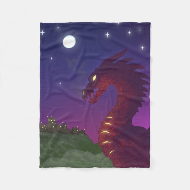 Mediaeval Dragon Fleece Blanket (Front)