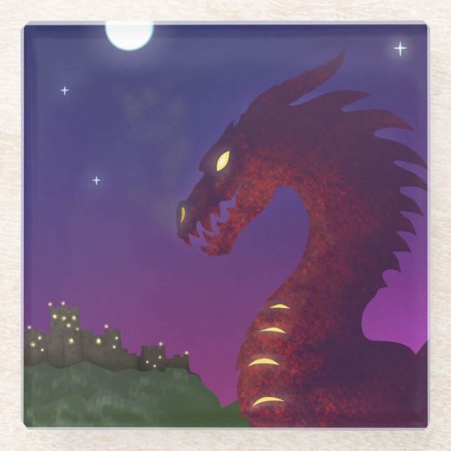 Mediaeval Dragon Glass Coaster (Front)