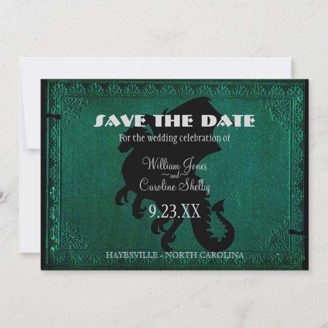 Mediaeval Dragon Sword Vintage Save the Date (Front)