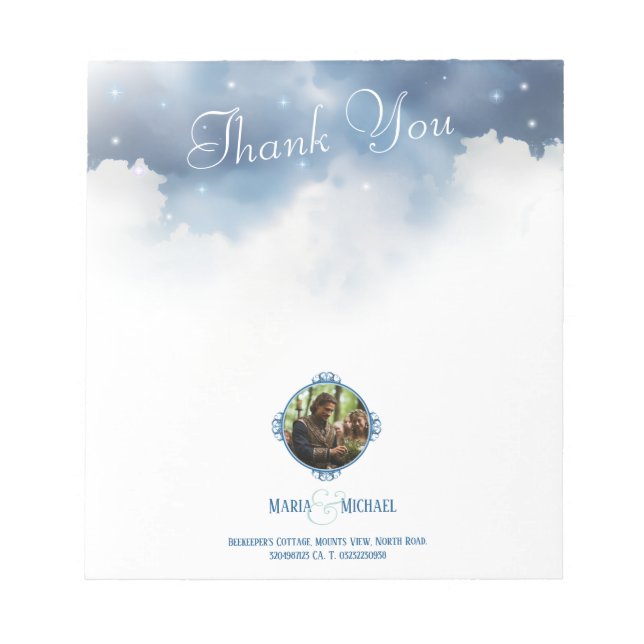 Mediaeval Dragon Wedding Thank You Letter Notepad (Front)
