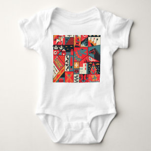 Mediaeval Elegance: Seamless Pattern Design Baby Bodysuit