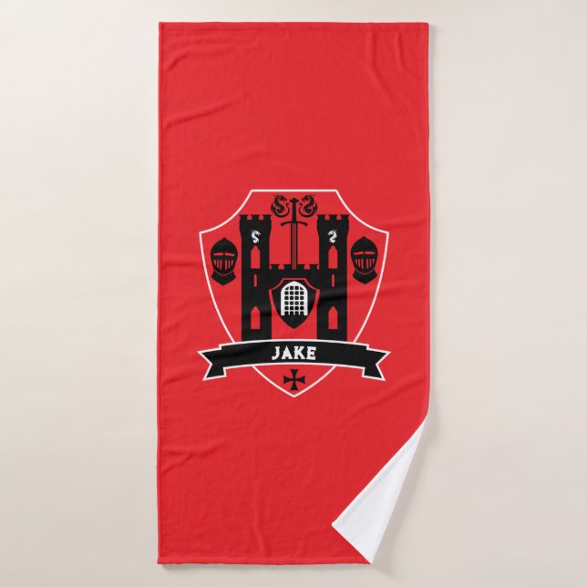 Mediaeval English Knight Dragon Bath Towel (Bath Towel)