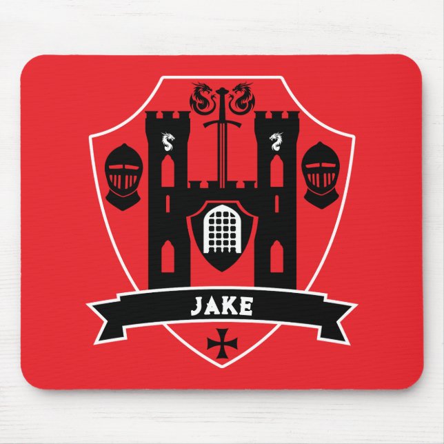 Mediaeval English Knight Dragon Mouse Pad (Front)